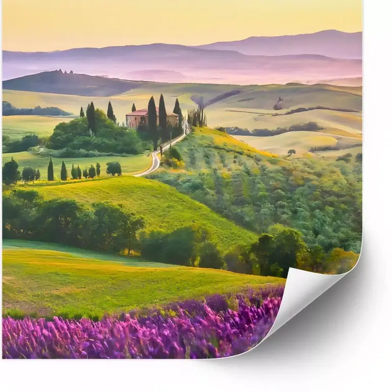 Toskana Landschaft-Poster-Selbstklebend